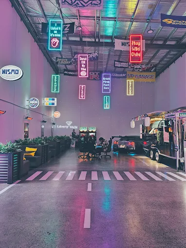 Neon garage hits different at night ⚡